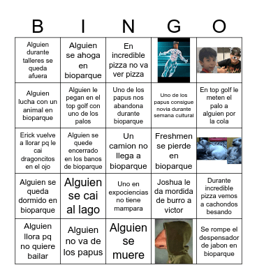 Semana cultural Bingo Card