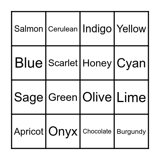 Team 102 Bingo! Bingo Card
