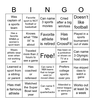 KNPE 111 Bingo Card