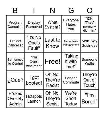 It's September! Bingo Card