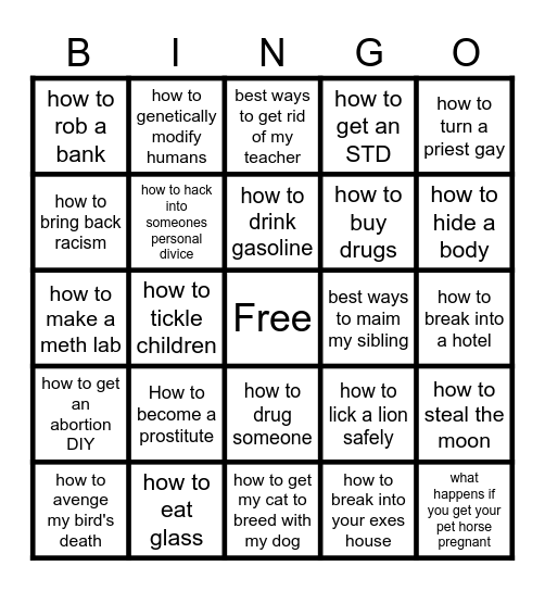 chat gpt card Bingo Card