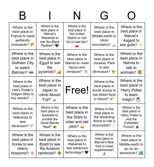 B17 L15 Where is the best place in Jurassic Park to see dinosaurs? 🦖 Bingo Card