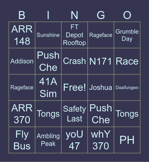 SI Bingo Card