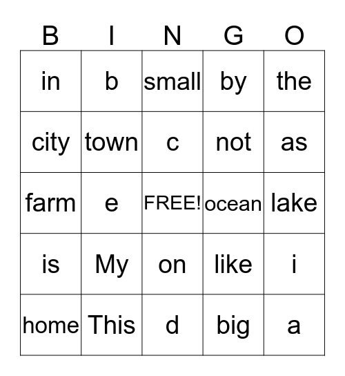 PCI Bingo 1-20 Bingo Card