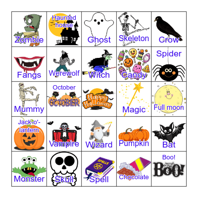 Halloween Bingo! Bingo Card