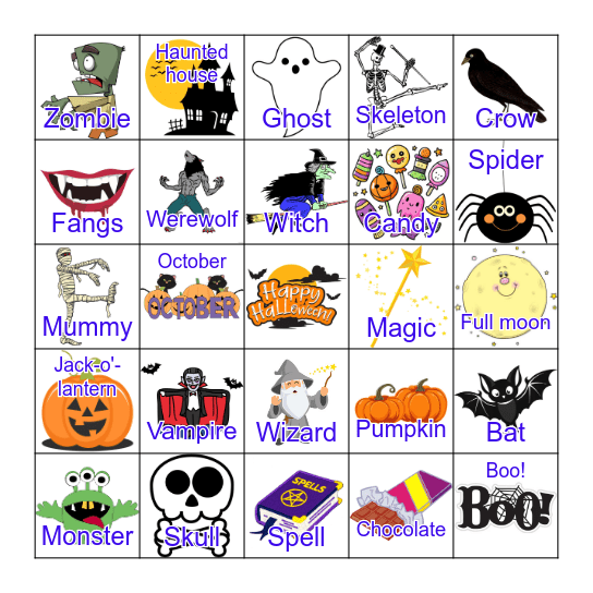 Halloween Bingo! Bingo Card