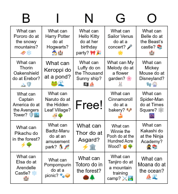 B17 L17 What can Gudetama do at a kitchen? 🥚🍳 Bingo Card