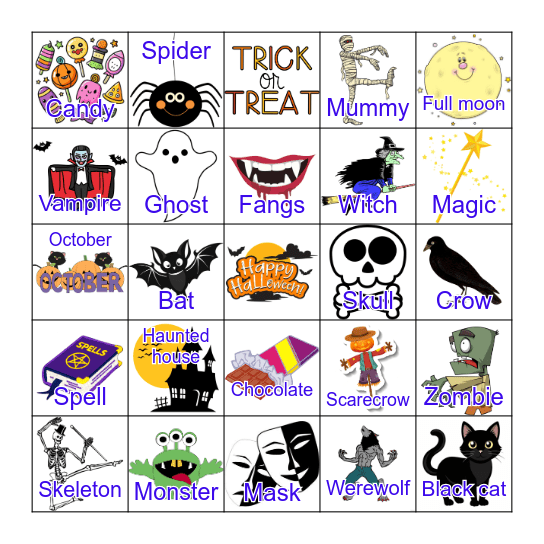 Halloween Bingo! Bingo Card