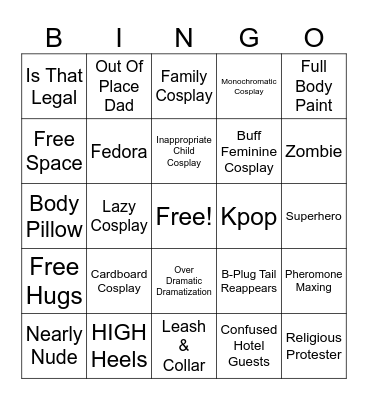 Saboten Bingo Card