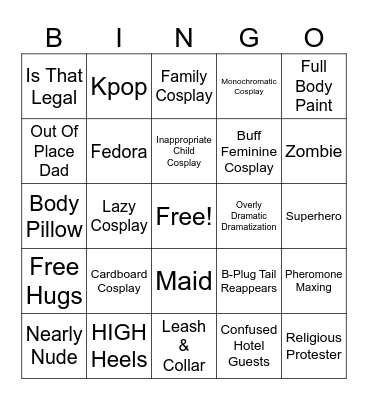 Saboten Bingo Card