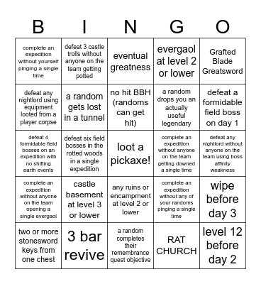 Nightreign trios with randoms Bingo Card