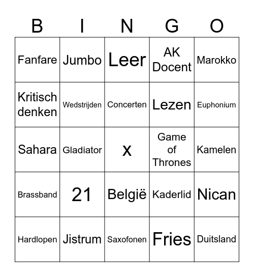 Kennismakingbingo Card