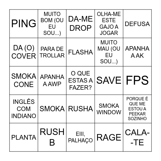 HUGO CS2 Bingo Card