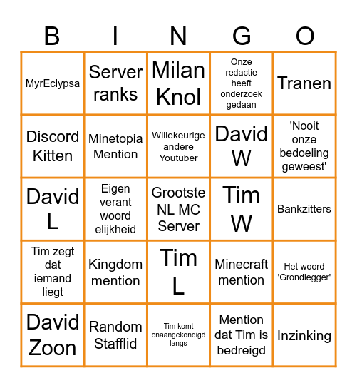 BOOS DDG BINGO Card