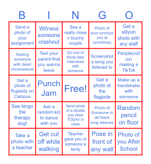 Losers Annual Skool Bingo Card