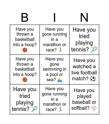 Demo Bingo Card