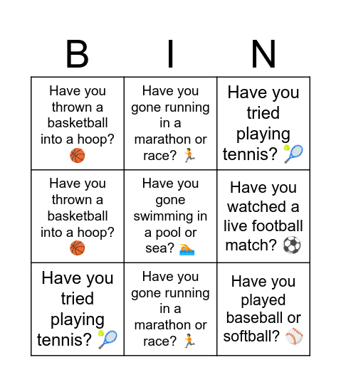 Demo Bingo Card