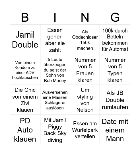 Bingo für Jamal Bingo Card