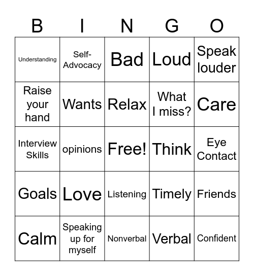Star Bingo Card