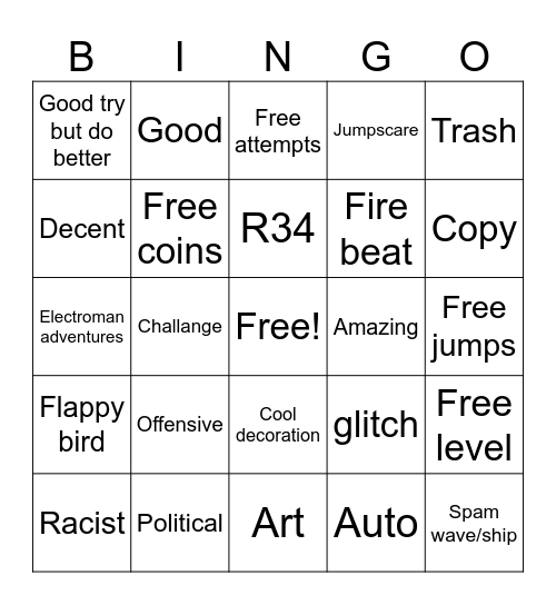 Gd Bingo Card