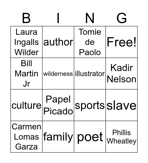 Contributions to Society Bingo Card