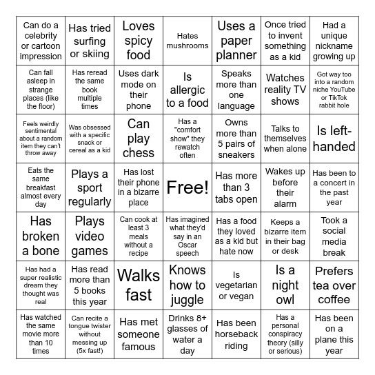 SL KICK OFF DAY BINGO Card