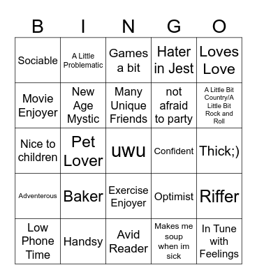mase bingo Card