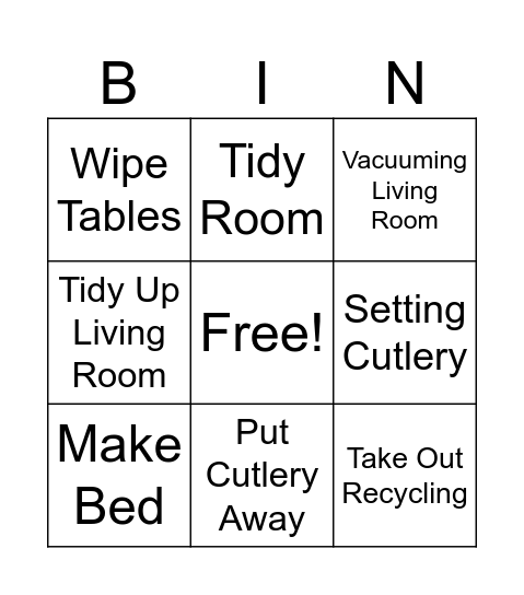 Gavin Bingo Card