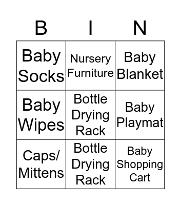 BABY SHOWER! Bingo Card