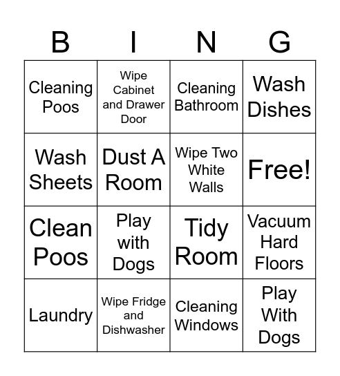 Girls Bingo Card