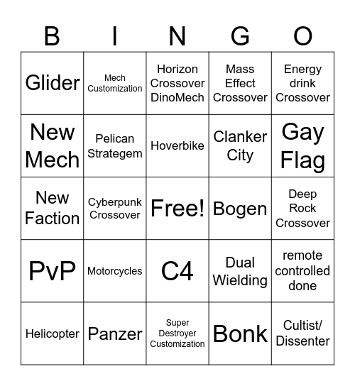 Helldivers 2 Bingo Card