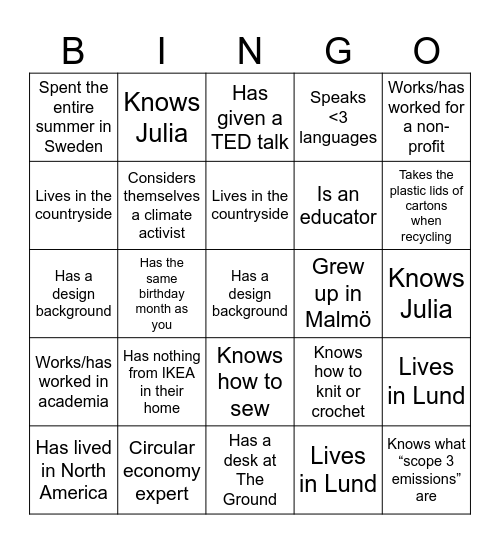This might help you mingle Bingo Card