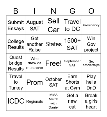 PACK Card Bingo Card