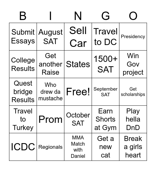 PACK Card Bingo Card