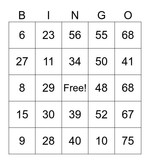 Oklahoma Cities Bingo Card