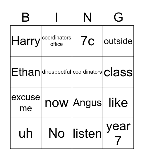 Math bingo Card