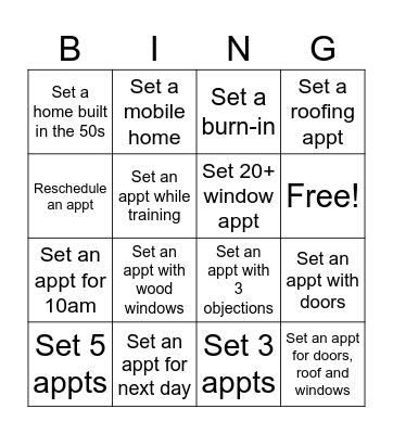 Call Center Bingo Card