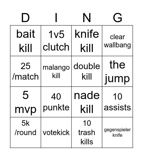 cs2 Bingo Card