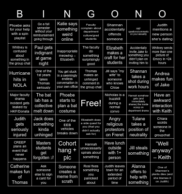 5th year fun Bingo Card
