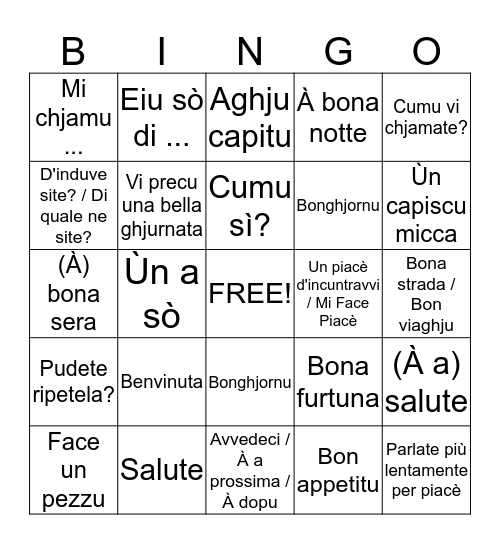 Bingo Card