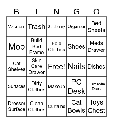 Clean Rooms Bingo Card