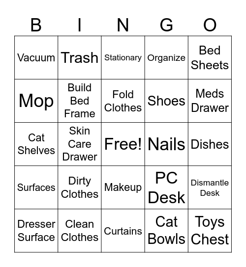 Clean Rooms Bingo Card