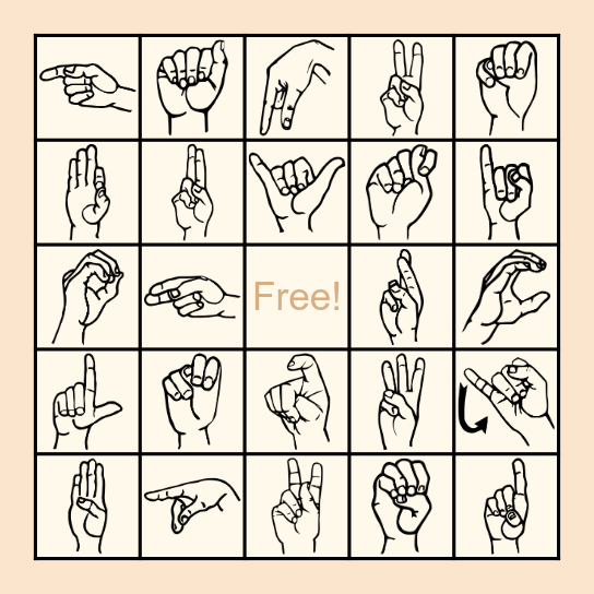ASL BINGO! Bingo Card