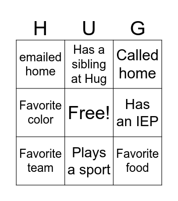 Get to Know Bingo Card