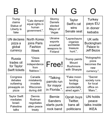 Dystopia Bingo 2025 Bingo Card