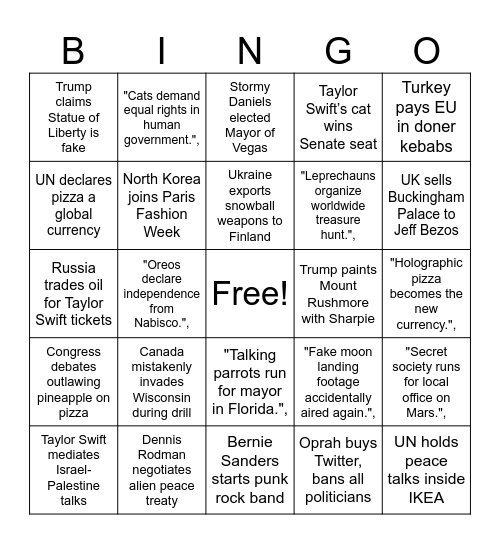 Dystopia Bingo 2025 Bingo Card