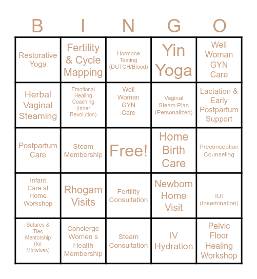 TRM Services Bingo Card