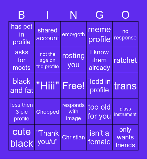 Wizz bingo Card