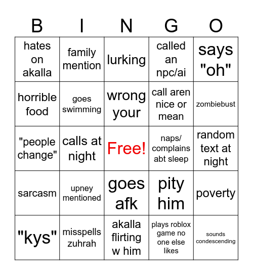 harry bingo Card
