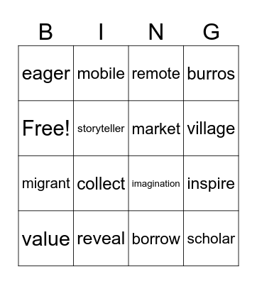 1st Grade Wit and Wisdom Module 1 Bingo Card